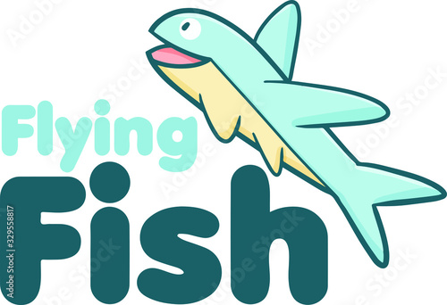 Cute and funny logo for flying fish store or company