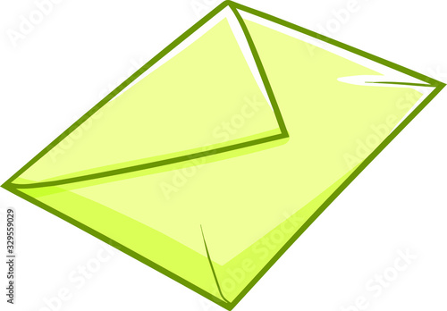 Funny and cool light green envelope on the floor