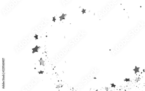 Silver volumetric star-confetti