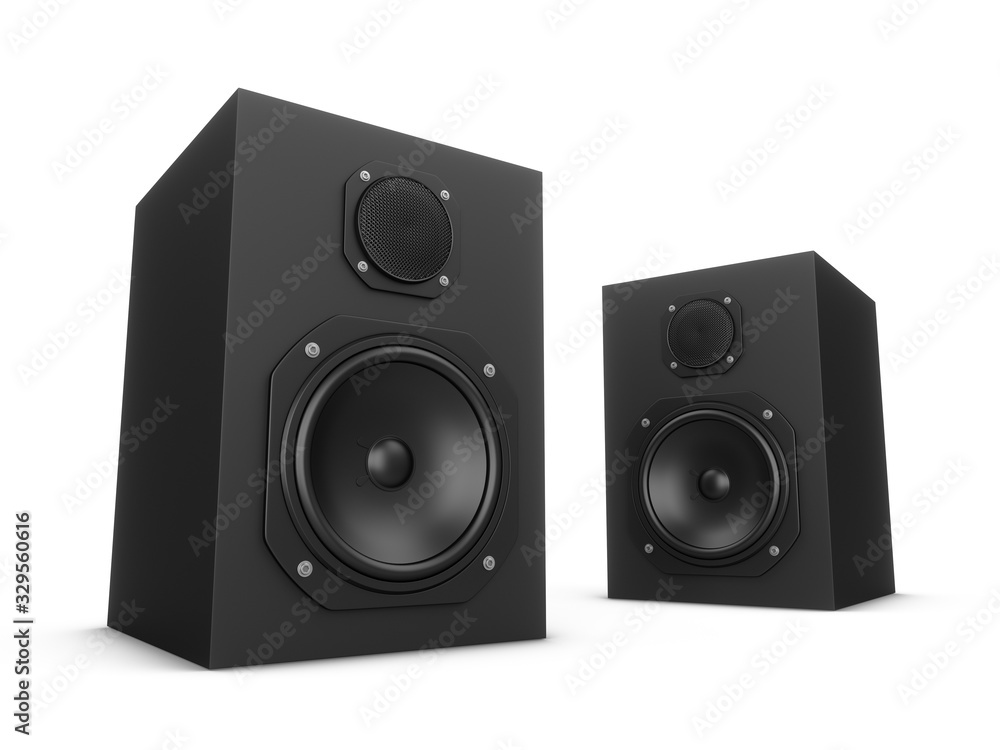 3D rendering speakers isolated on white background 3D rendering speakers isolated on white background