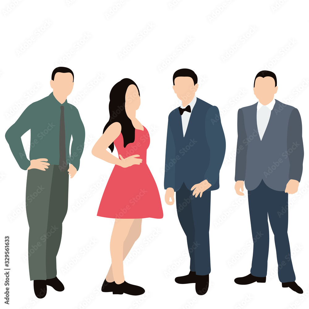 isolated, in a flat style, people stand, crowd isolated, in a flat style, people stand, crowd