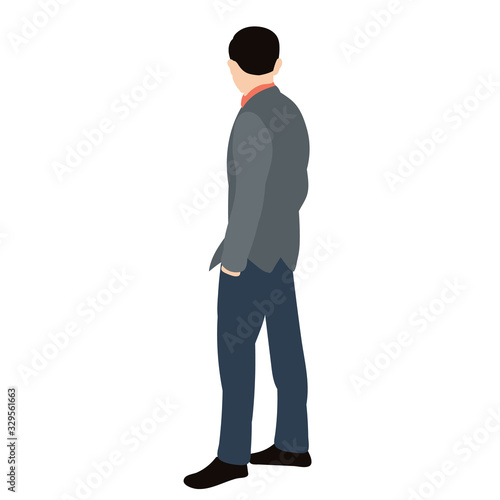 vector, isolated, in a flat style, man, guy