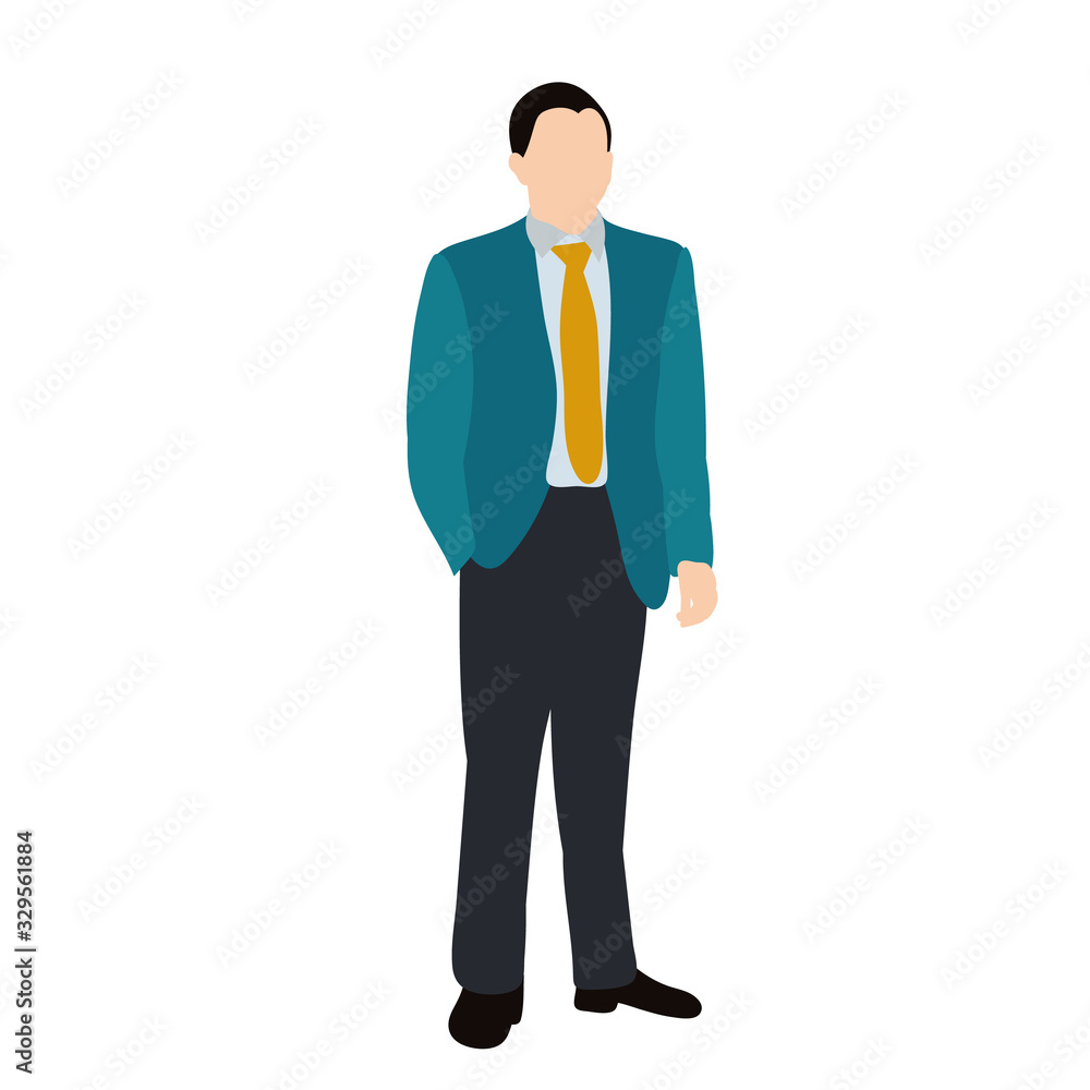 vector, isolated, in a flat style, a man is standing