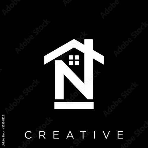 n home logo design vector