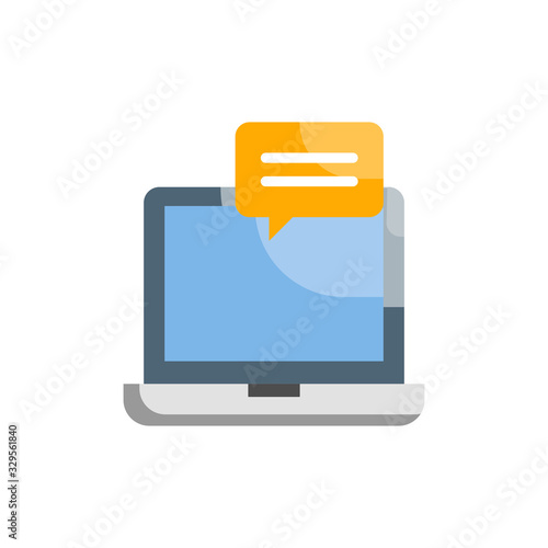 Free Download Online Chat Flat Icon vector illustration - GFXLoad