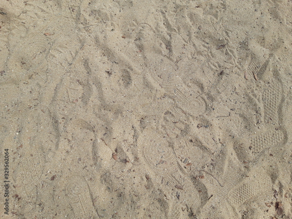 Footprint texture on the sand Footprint texture on the sand