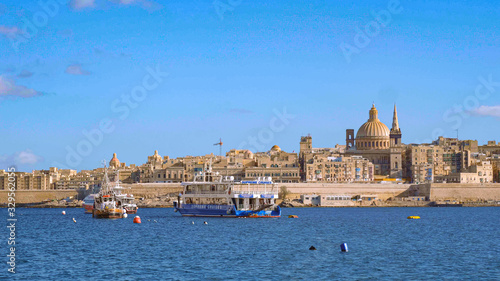 Skyline of Valletta from Sliema harbour - travel photography