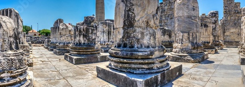 A base of a column of the Temple of Apollo at Didyma, Turkey