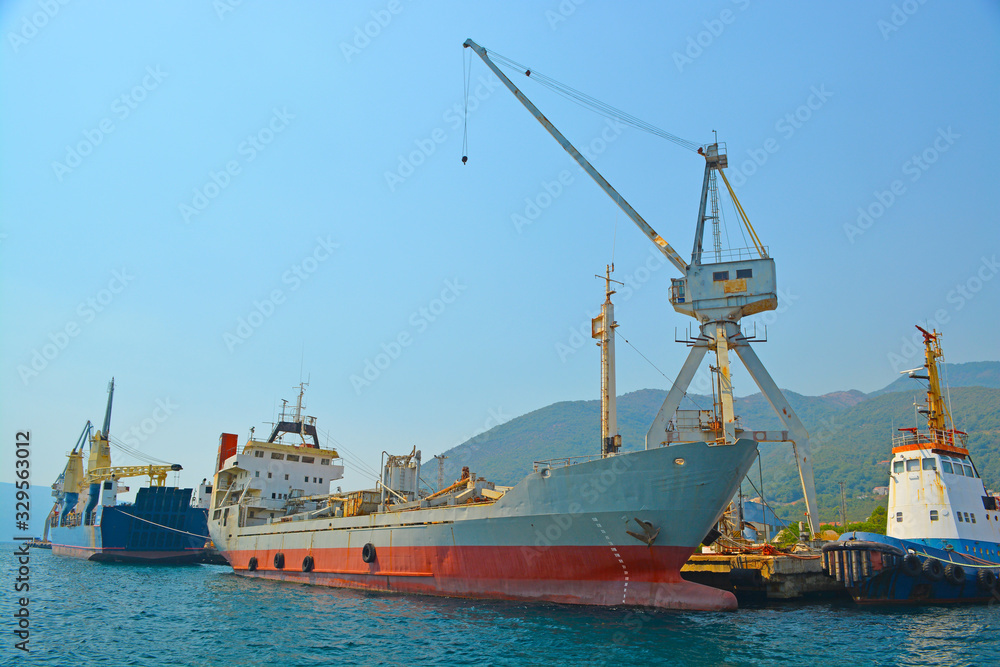 ship moored for repair at the docks