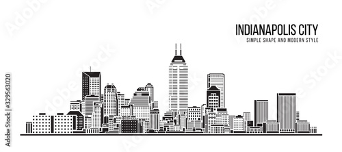 Cityscape Building Abstract Simple shape and modern style art Vector design - indianapolis city