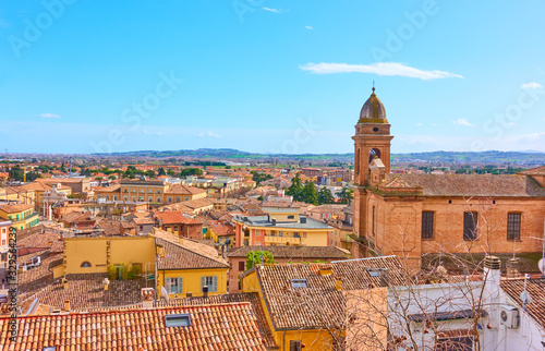 Panoramic view of small italian town Santarcangelo di Romagna photo