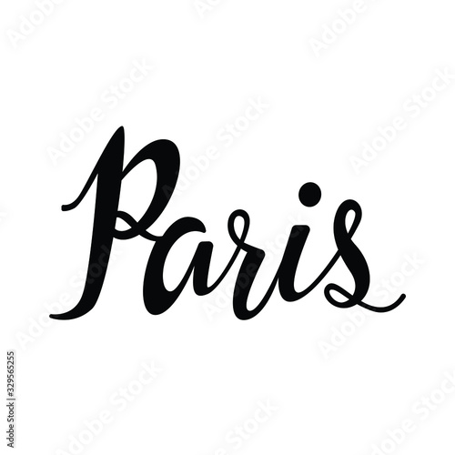 Paris text in brush style silhouette