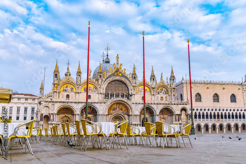 Cathedral Basilica of San Marco on Piazza San Marco. The main square of the old city. Venice, Veneto, Italy. © MarinadeArt
