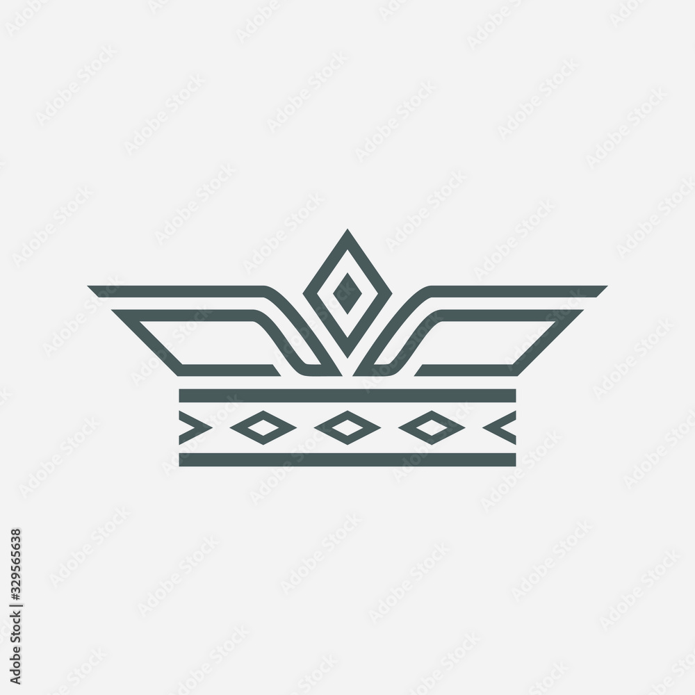 Line Art Crown Grey Line Art Crown Grey