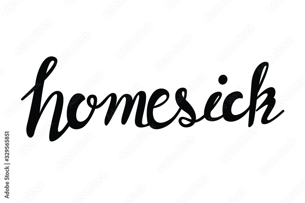 Homesick text in brush style silhouette Homesick text in brush style silhouette