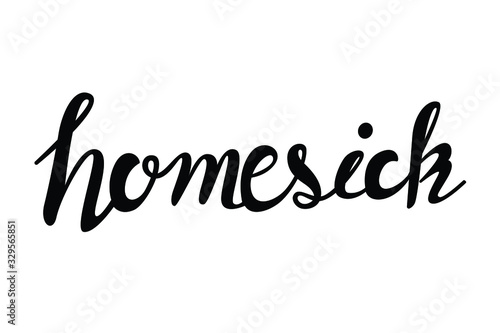 Homesick text in brush style silhouette