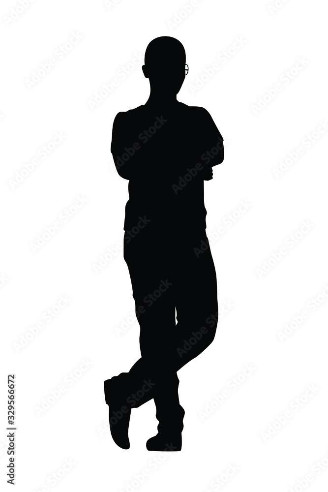 Young man silhouette vector, people Young man silhouette vector, people