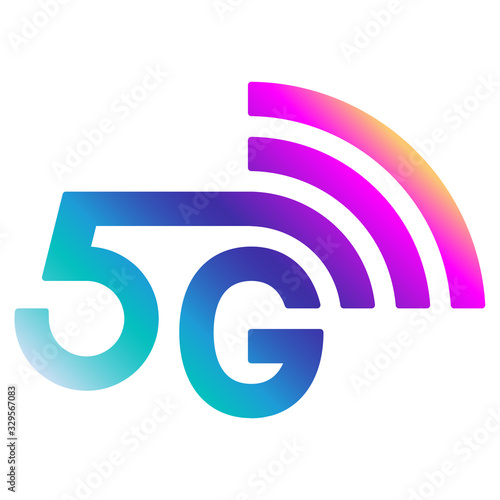 5G  vector icon,  5th generation of cellular network technology. Enables Internet of Things.
