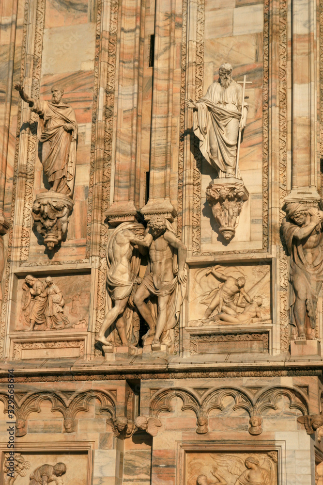 Details of Milan Cathedral, cathedral church of Milan, Lombardy, Italy