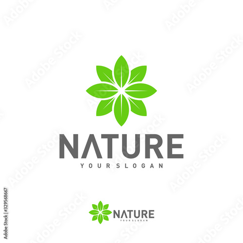 Leaf logo design vector template, Nature logo design concept, illustration, Icon symbol
