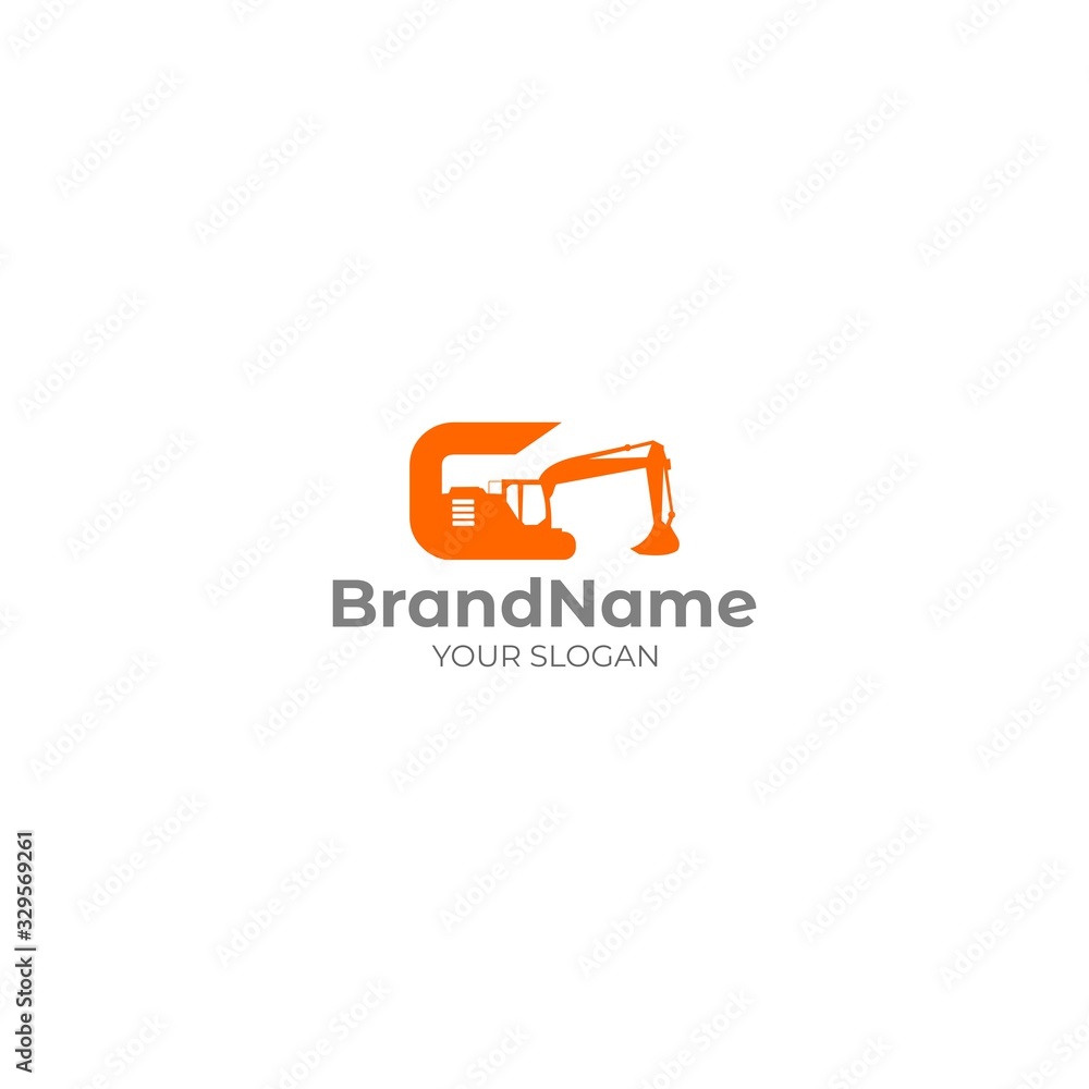 C Excavator Logo Design Vector C Excavator Logo Design Vector