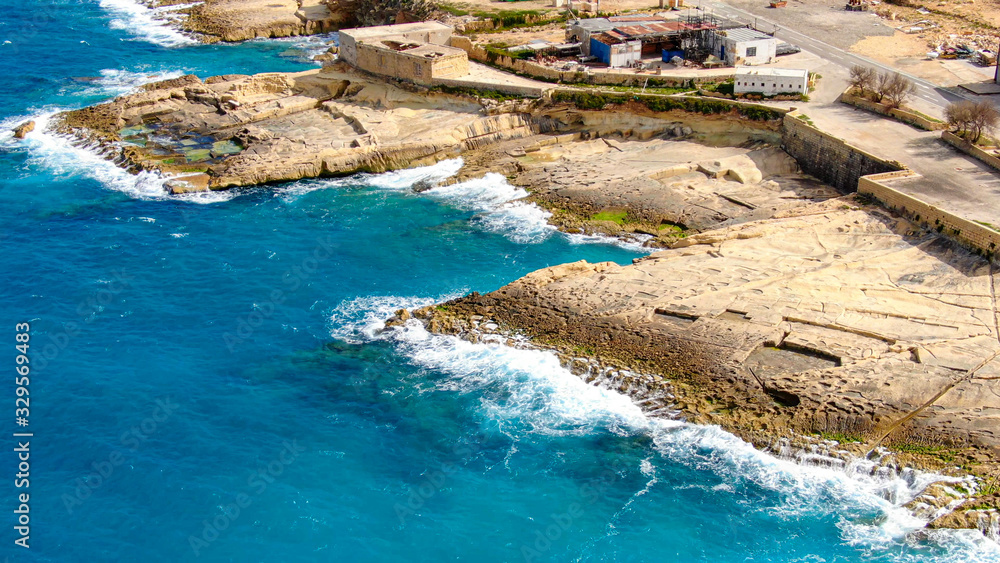 Beautiful landscape of Malta on the Mediterranean Sea - aerial photography