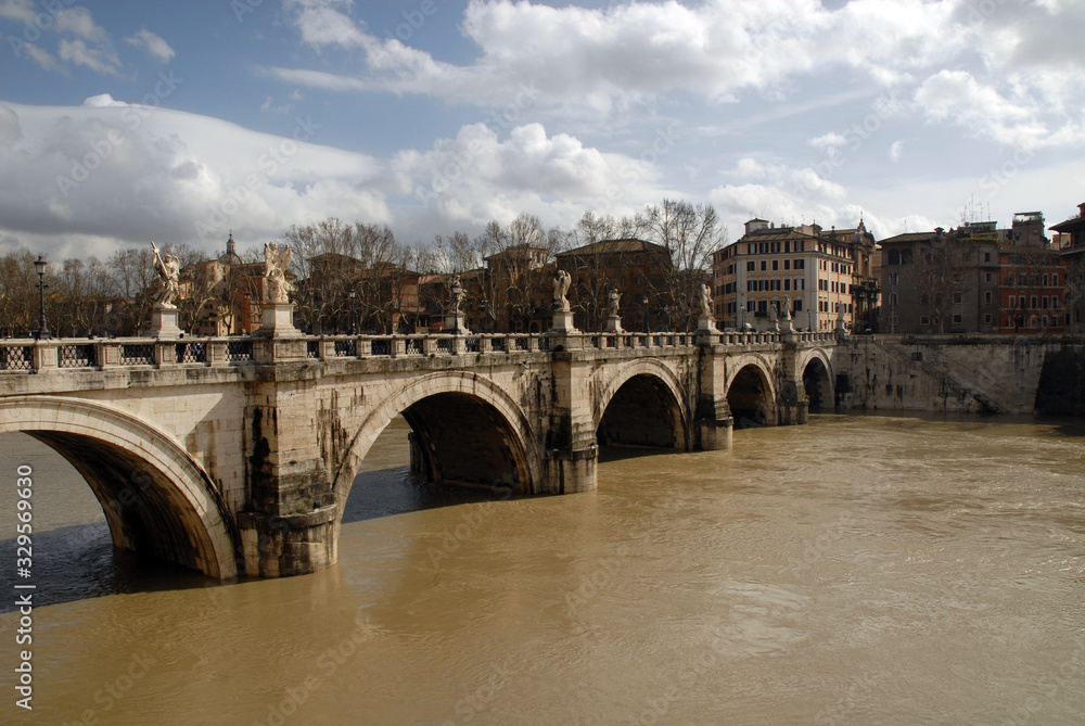 Ponte Sant Angelo, Pons Aelius, is a Roman bridge in Rome, Italy