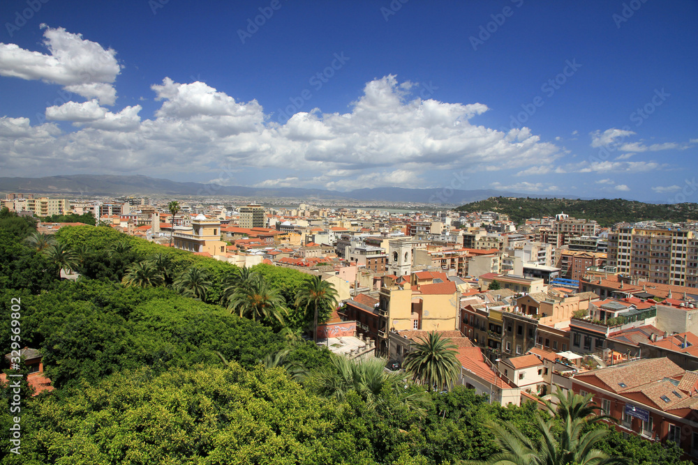 Landscape of Cagliari - capital city of Sardinia, Italy