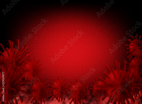 abstract background vector of red Coronavirus 2019-nCov flu in wuhan china