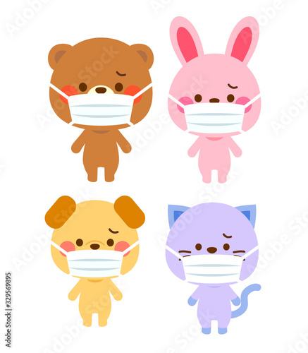 マスク　動物イラスト