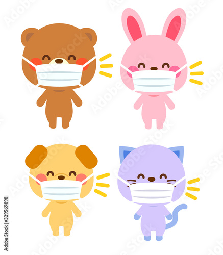 マスク　動物イラスト
