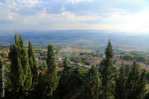 Landscape of Tuscany, view from Volterra, Italy © bayazed