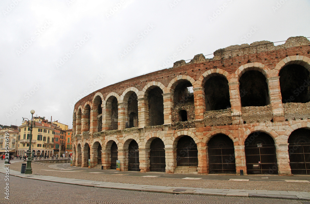Verona Arena, Roman amphitheatre in Piazza Bra in Verona, Italy