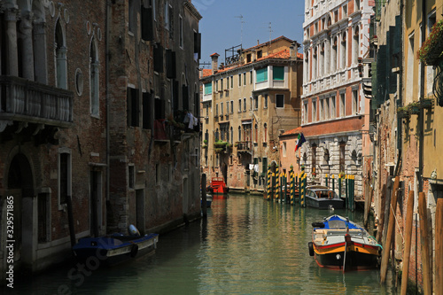 Old canals in Venice  Italy