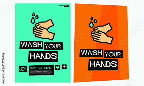 Wash your hands poster template