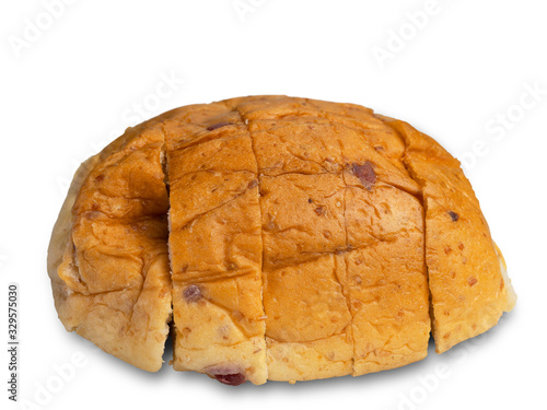 Bread slices on white background. (clipping path)