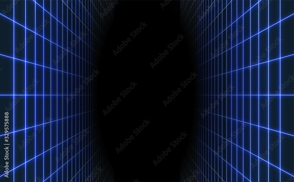 Abstract blue laser grid background. Retro futuristic vector illustration. Abstract blue laser grid background. Retro futuristic vector illustration.