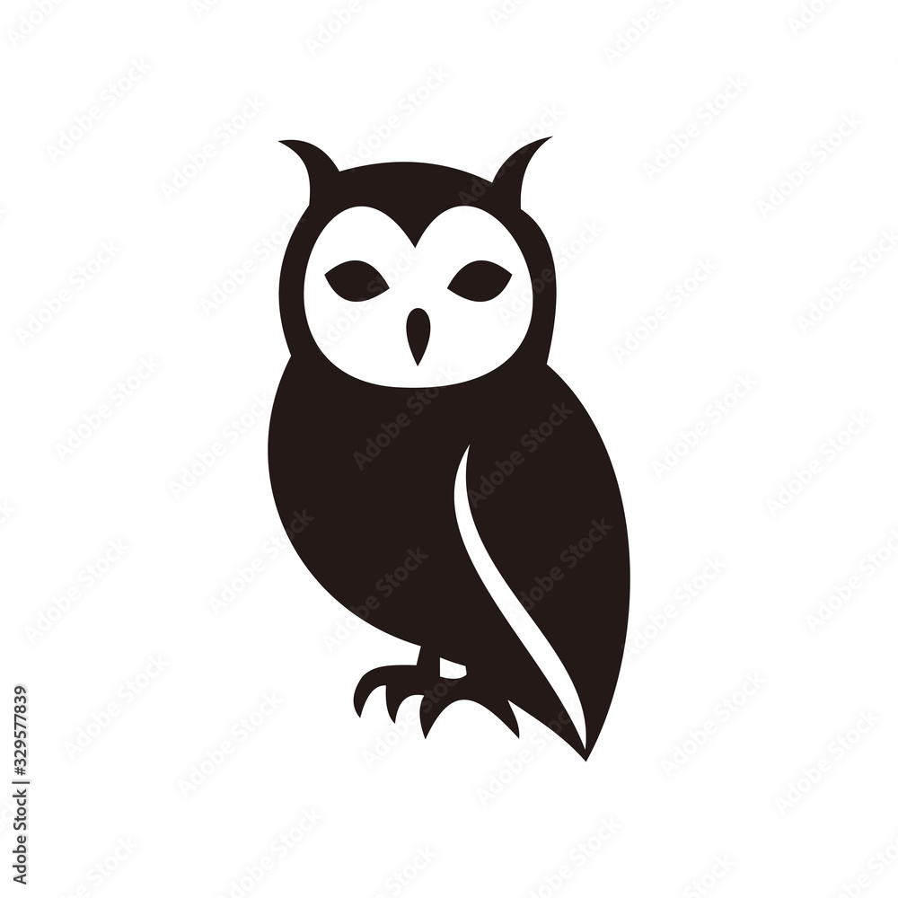 Owl bird vector icon illustration sign Owl bird vector icon illustration sign