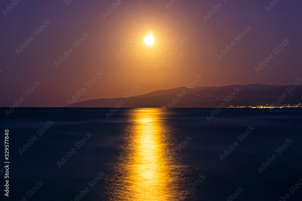 a amazing sunset at sea grece crete