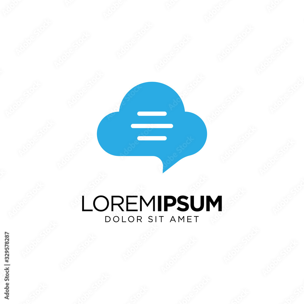 Cloud Chat logo vector icon illustration line outline monoline Cloud Chat logo vector icon illustration line outline monoline