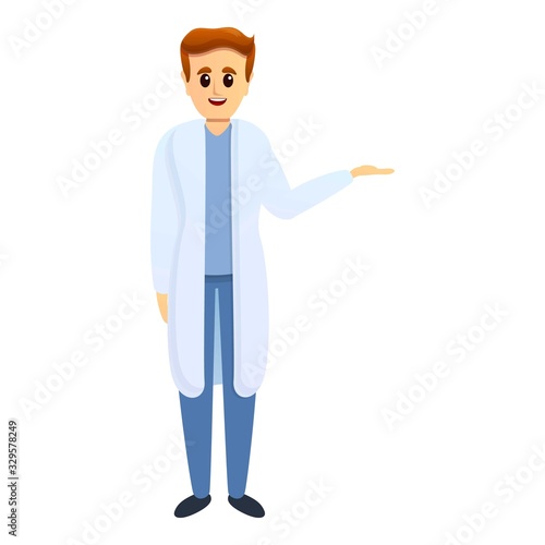 Young podiatrist icon. Cartoon of young podiatrist vector icon for web design isolated on white background