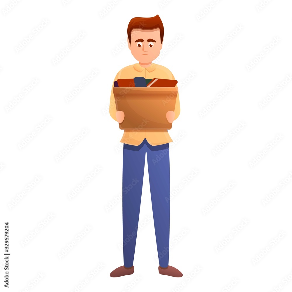 Unemployed candidate man icon. Cartoon of unemployed candidate man vector icon for web design isolated on white background Unemployed candidate man icon. Cartoon of unemployed candidate man vector icon for web design isolated on white background