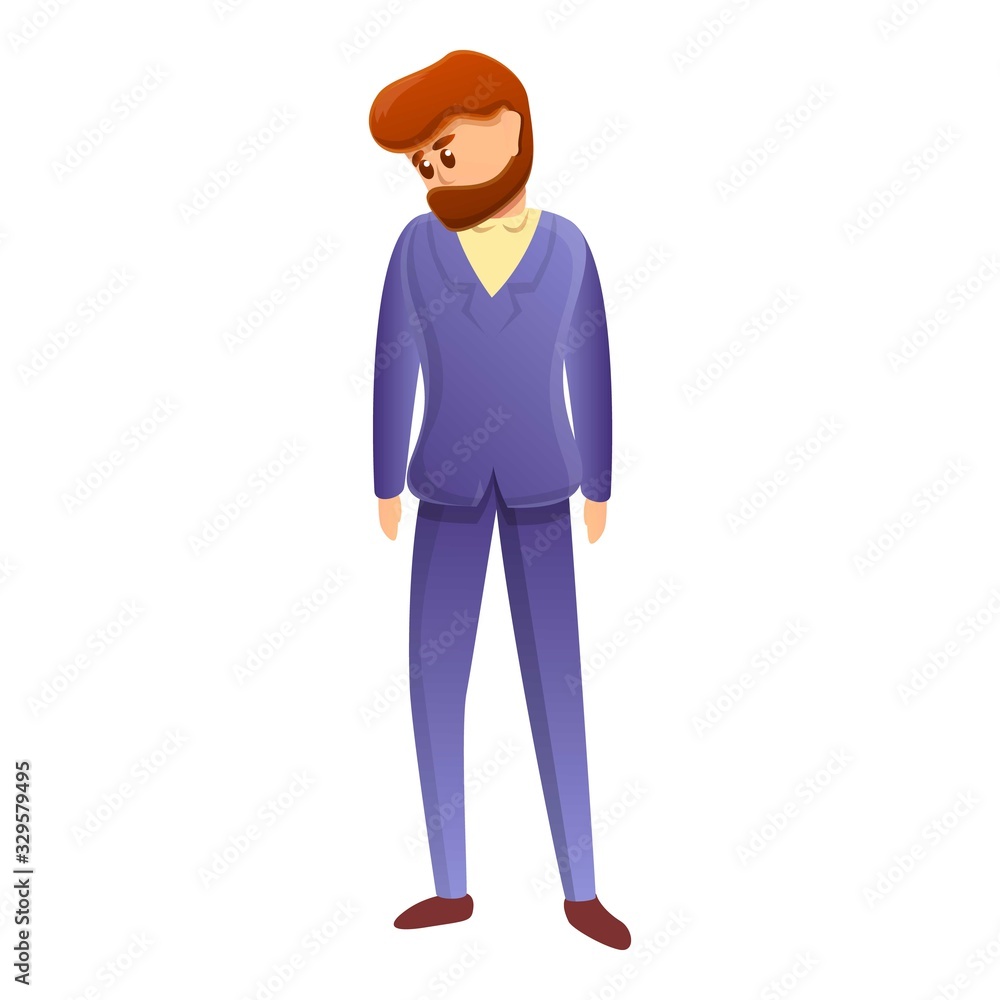 Sad bankrupt man icon. Cartoon of sad bankrupt man vector icon for web design isolated on white background Sad bankrupt man icon. Cartoon of sad bankrupt man vector icon for web design isolated on white background