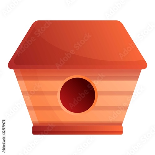 Cute bird house icon. Cartoon of cute bird house vector icon for web design isolated on white background
