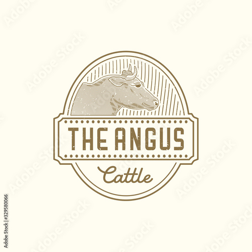 Angus cattle Farmer logo design