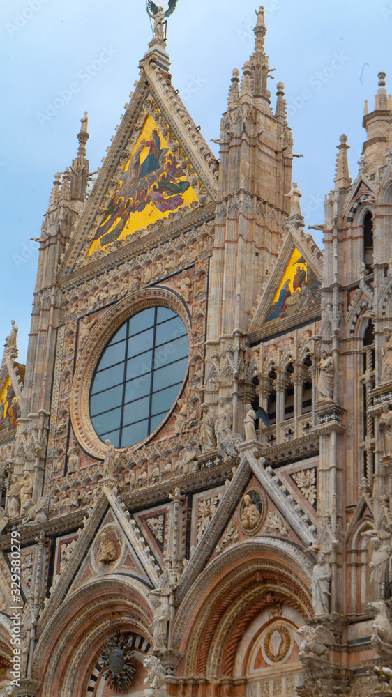 side view of the cathedral in siena italy