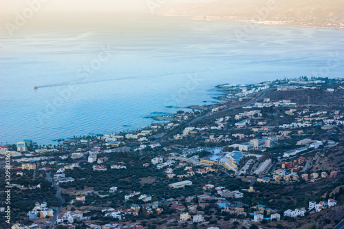 beutiful landscape sea aerial view crete greece