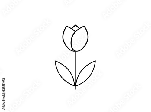 flat icon on white background tulip blooms. Web vector design.