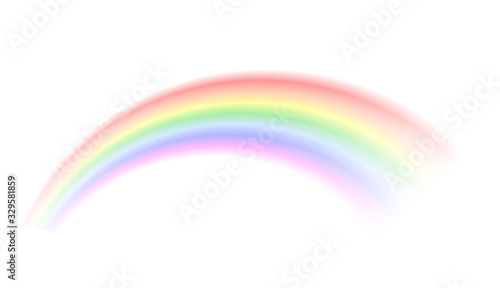 Rainbow isolated. Abstract vector image. Symbol of good luck and right path. Colorful weather element. Spectral gradient on the arc. Vector rainbow for overlaying on beautiful landscapes.