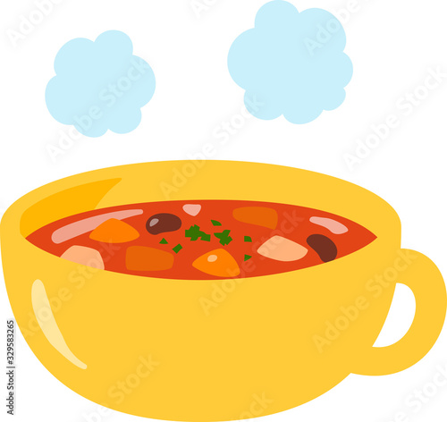 スープボウルに入ったトマトスープ